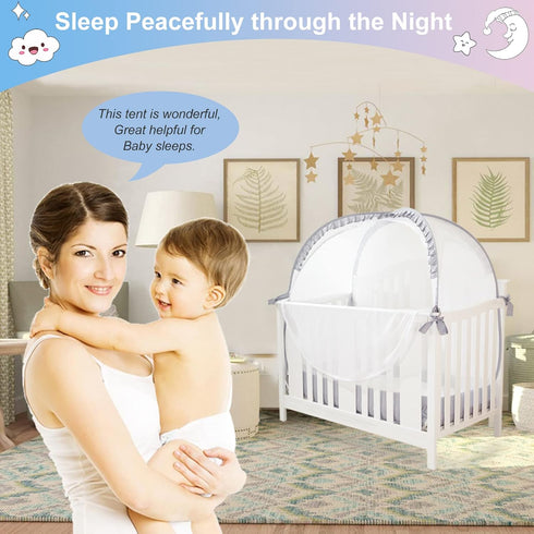 Crib Tents to Keep Toddler from Climbing Out Baby Safety Crib Tent Falls and Mosquito Bites Prevention Portable Baby