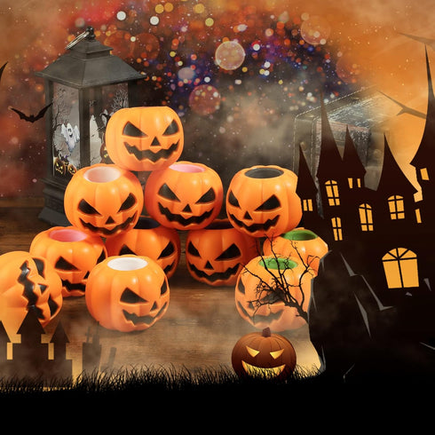 12PCS 6 BILLMOSS Halloween Pumpkin Squishy Toys - Colors Stress Relief Ghost Toy for Trick or Treat Party Suppliers