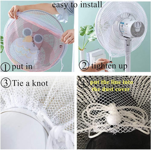 2 Pack 16" Washable Fan Cover, Dustproof Pedestal Fan Mesh Cover, Protects Kids' Fingers, Perfect for Parents of