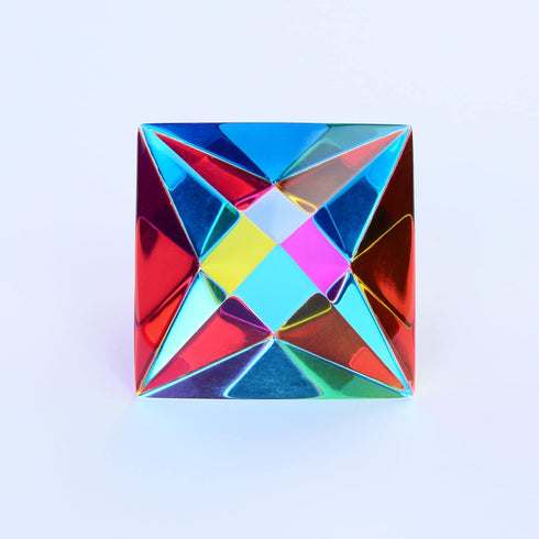 CMY Cubes The Aether (50mm) - Cyan, Magenta & Yellow Polyhedron for Subtractive Color Mixing Educational Desk Object