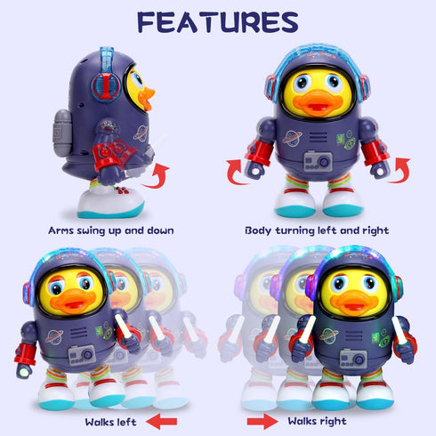 WRYBV Dancing Space Duck Toy, Space Duck Dancing Musical Interactive Toy, Walking Duck Baby Robot, Electric Dancing
