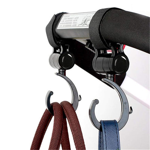 Stroller Hooks, Pack of 2, Black, for Hanging Diaper Bags, Baby Stuff Organizer, Groceries, Purse