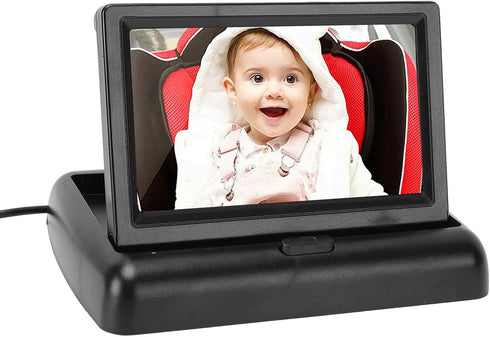 Mumusuki 4.3 Inch 140 Baby Car Camera, Display Wide Angle Lens Real Time Monitoring Car Seat Monitor for Cars Backseat