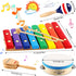 Set LOOIKOOS Kids Musical Instruments Montessori Wooden Toys for Toddlers,Percussion Instruments for Kid Preschool