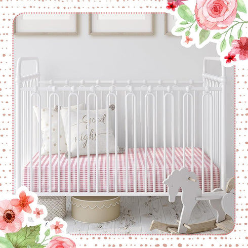 4 Pack Set 52'' 28" Peryiter Crib Sheets Girl Soft Baby Bed Sheet x Nursery Crib Sheets for Standard Bed for Nursery