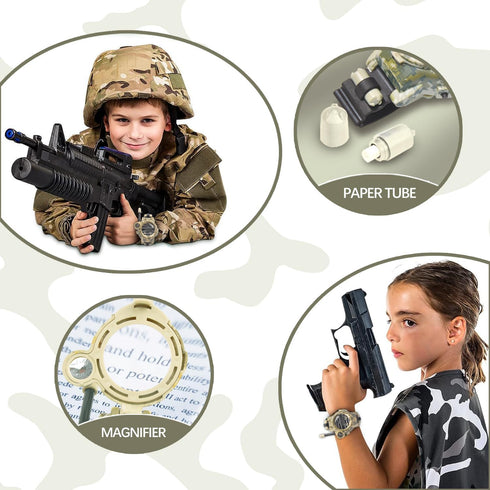 Walkie Talkie for Kids - Rechargeable Spy Walkie Talkies Watch, Two-Way Radio with Flashlight for Outdoor Games (2 Pack)