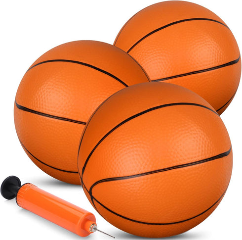 Mini Basketball for Indoor Mini Basketball Hoop, 7" Soft Rubber Replacement Basketballs Toy for Kids Adults, Pool Beach