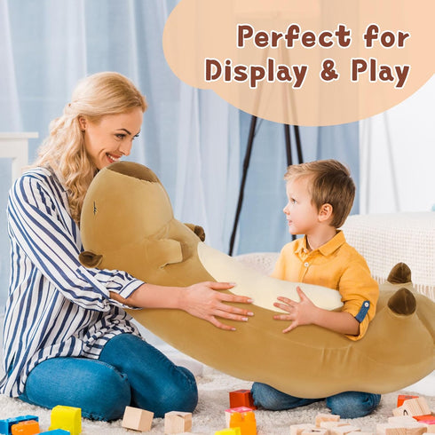 MorisMos Long Capybara Body Pillow: 39.3in Cute Stuffed Animal Sleeping Big Pillow - Cuddly Gift for Kids
