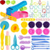 Vaike kauss Dough Tools for Kids, 46Pcs Dough Toys Sets Playdough Accessories Include Play