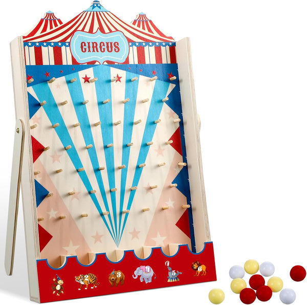 Fulmoon Disk Drop Game with 8 Disks, Circus Carnival Family Board Game for Birthday Party Activities