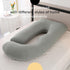 Generic 55-57 Inch Cooling Pregnancy Pillow Cover - Soft Breathable Knit Fabric U Shaped Body Pillowcase, Fits