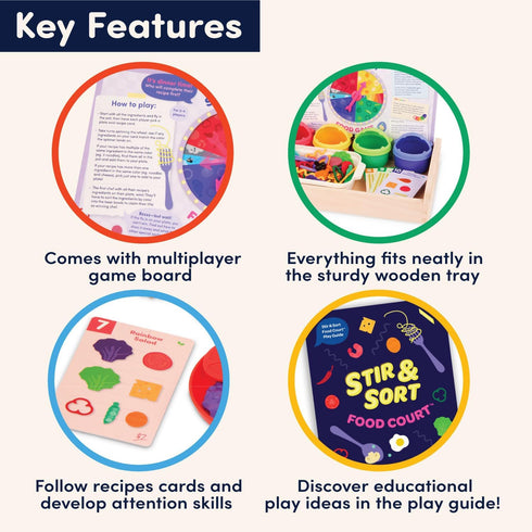 Battat Education Play Food Set - Sorting Toy Food for Toddler Pretend Play - Learning Kitchen Toys 3 Years+