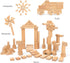 MEEYOO 100pcs 1-3, Natural Beech Wooden Building Blocks for Toddlers Wooden Blocks for Baby Shower with Storage Bucket