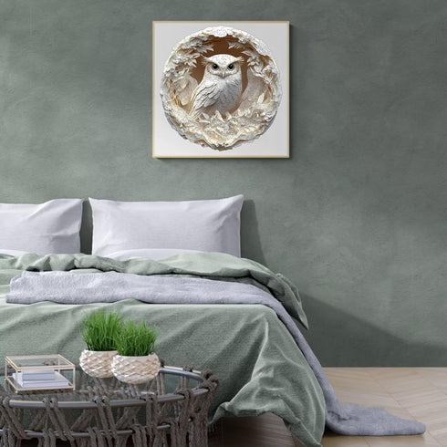 300 3D Decor13.3in Wooden Puzzles Adults Pieces, White Owl Animal Shaped Wood Puzzle with Unique Paper Carved Effect