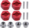 Hobbypark Aluminum 12mm Hex Wheel Hubs (4) & Flanged M4 Lock Nuts (4) for Traxxas 1/10 Slash 4x4 RC Car (Red)