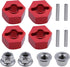 Hobbypark Aluminum 12mm Hex Wheel Hubs (4) & Flanged M4 Lock Nuts (4) for Traxxas 1/10 Slash 4x4 RC Car (Red)