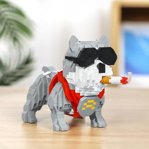 8-14, (998 Cute Animal Bully Pitbull Micro Mini Building Blocks Kit, Mini Dog Micro Bricks Building Toys for Adults