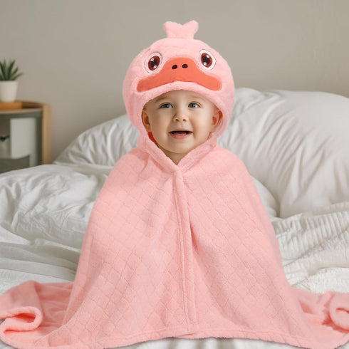 1-2, 2 Pack 50" 32" Set Toddler Bath Towels Age Soft Absorbent Animal Hooded Towel for Kids Girls, x Large Thick Baby