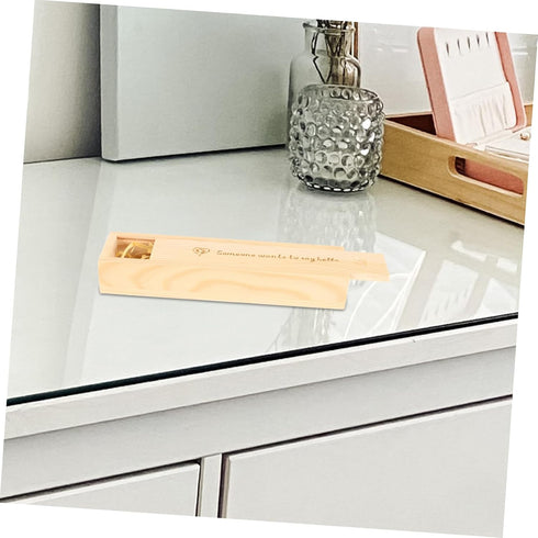 BESTOYARD Decorative Pregnancy Test Keepsake Box Wood Pregnancy Test Storage Case with Lid for Parents Cherish Memories