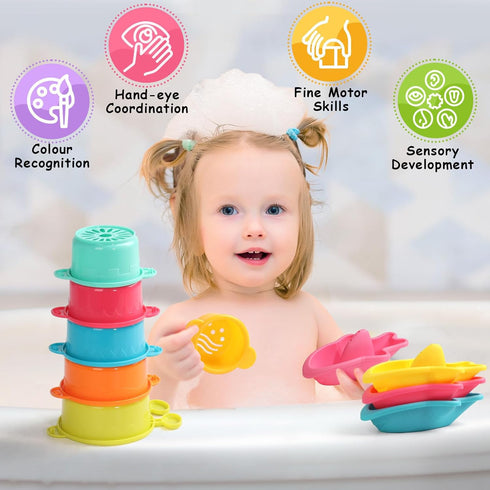 1-3 12+ 1+ 11 Zeewoo Baby Bath Toys for Kids Ages Toddler Bath Toys Mold Free Bathtub Toys for Months Pool Water Table