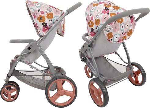 509 3-Wheel 24", 3+ Crew: Melange Flora - Mabelle Doll Jogger Stroller - Accessory for Dolls Up to Large Canopy