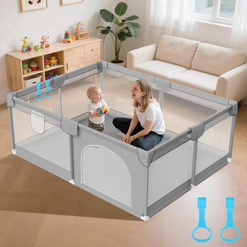 74"x50" Large Baby Playpen - Playpen for Babies and Toddlers with Breathable