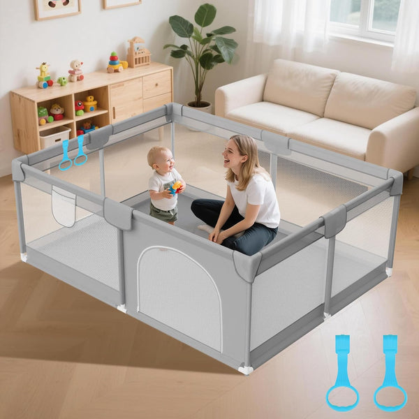 74"x50" Large Baby Playpen - Playpen for Babies and Toddlers with Breathable