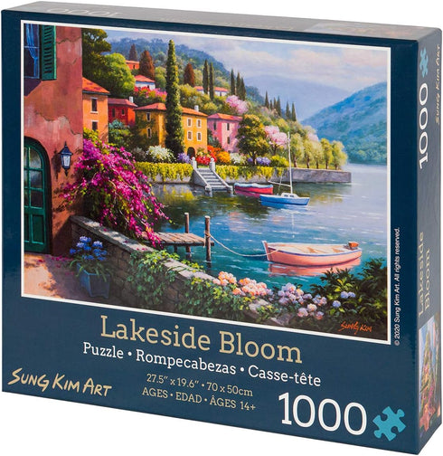 1000 Sung Kim Art - Jigsaw Puzzle Piece for Adults (Lakeside Bloom)