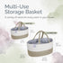 KiddyCare Woven Diaper Caddy Organizer, Large Gray Multi Functional Portable Baby Basket with Handle, Baby Gift