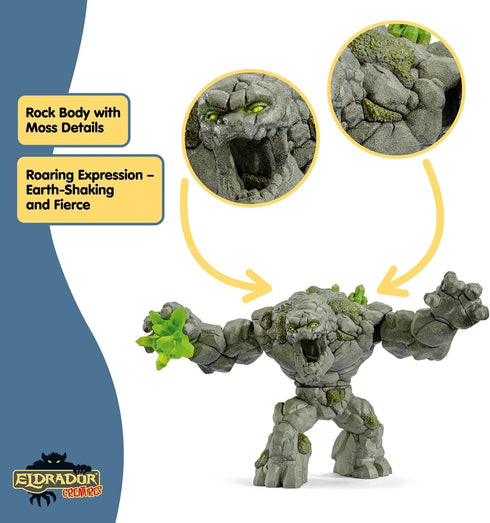 8" Set 7+ 70141 Schleich Eldrador Creatures - Stone Monster Toy with Crystal - Cool Movable Monster Action Figure