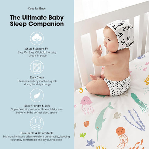 4 Pack, Pack 38 26 Pack Pack Little Grape Land Mini Crib Sheets n Play Sheets Fitted x for Boys and Girls, and Play