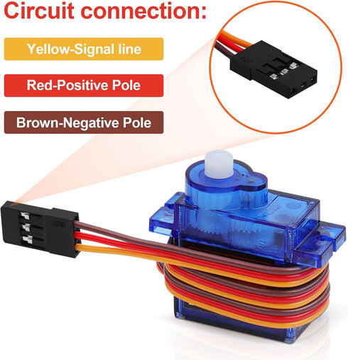 Beffkkip 5Pcs SG90 9g RC Servo Micro Servos for RC Robot Helicopter Airplane Controls Car Boat Mini Servo
