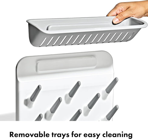 OXO Tot Expandable Drying Rack Space-Saving Drying Rack | Newborn and Baby Essentials | Breastfeeding Essentials | Dry