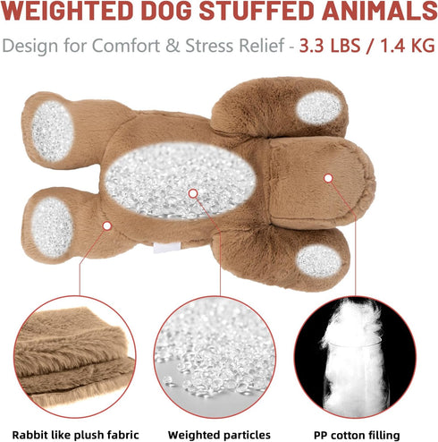 3.3lb Niuniu Daddy Weighted Dog Stuffed Animals for Anxiety, Weighted Plush Dog Toy Pillowfort for Adults Kids Girls