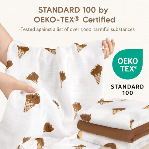 6-Pack (27" 27") 3-Layer Maliton Muslin Swaddle Blankets for Newborn, Breathable Receiving Blanket x Soft Baby Blankets