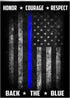 Military Gift Shop Police Officer Playing Cards & Dice in Wooden Keepsake Box - Thin Blue Line Flag