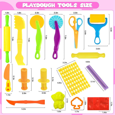Set, 38 Sets 4-8, Playdough Tools Pcs Play Dough for Kids Ages Creative Play Dough Accessories with Clay Cutters