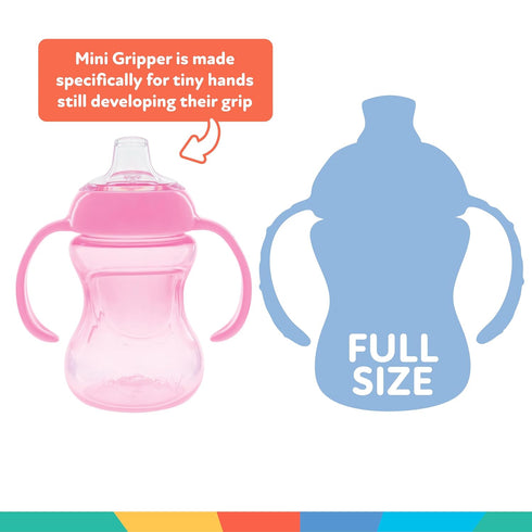 by Nuby (3 Pack) 5 oz 6+ Nuby Mini Grip N' Sip No-Spill Baby Sippy Cups with Handles and Soft Spout - - Months
