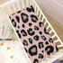 SUABO Leopard Print Cheetah Pink Crib Sheets Stretchy Portable Sheets for Baby Toddler Breathable Soft Crib Mattress