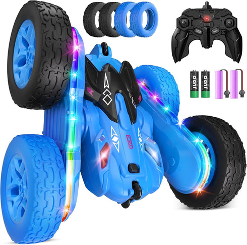 Jimdella Remote Control Car,RC Cars with Sides Light Strip and Headlights,Double Sided