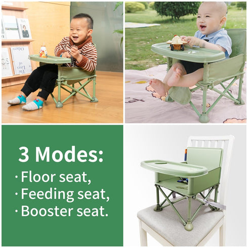 M-CASTLE 6 3 New Portable Travel Booster Seat with Tray|Foldable Infant Seat Booster Dining Chair|Great for Camping