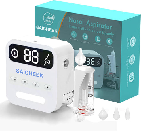 saicheek Electric Nasal Aspirator with Storage Box, 70Kpa Electric Nose Suction Nose Sucker
