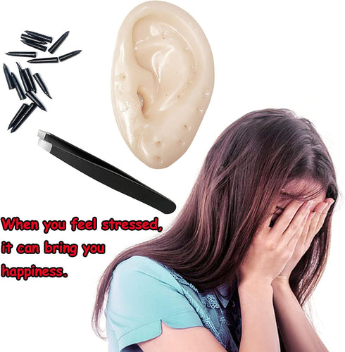 Novelty Ears Shaped Popping Pimples Toy, Decompression Blackhead Remover with Upgraded Tweezers