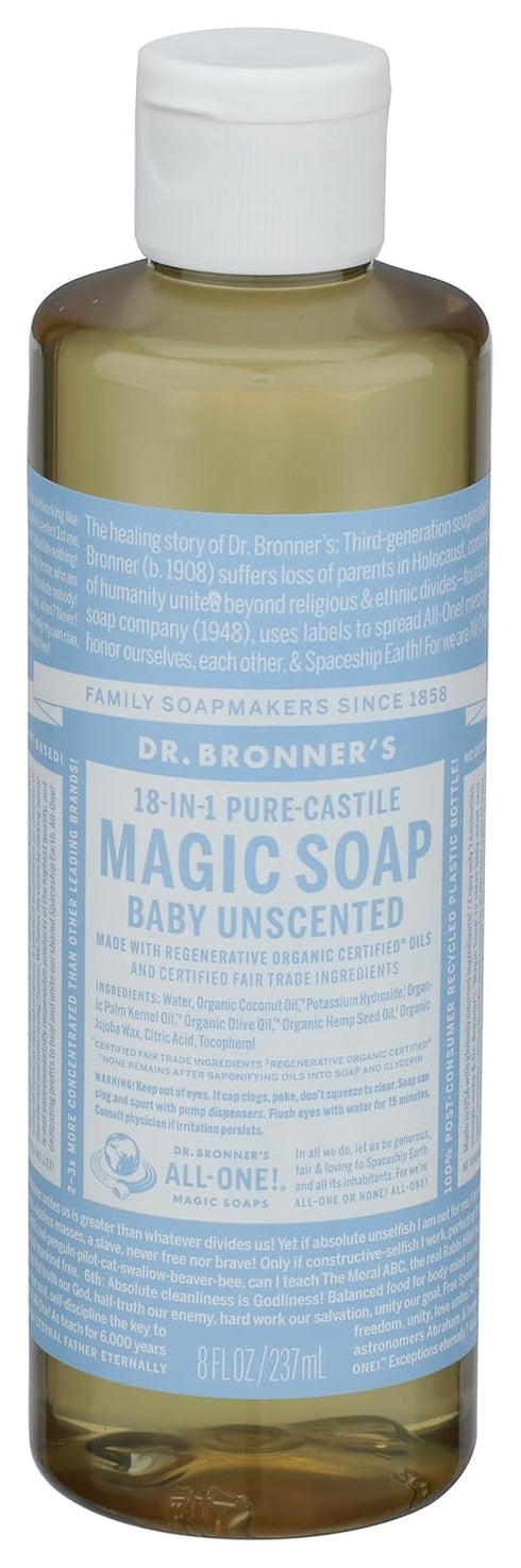 Dr Bronner's, Baby Soap Liquid Castile, 8 Fl Oz