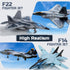 F14 F22 Double Fighter Jet Toy, & Diecast Planes with Lights & Sounds, Pull Back Military Airplane Toy Gift