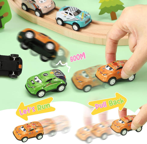 Toy Cars for Kids Ages 4-8, 30Pcs Pull Back Cars Playset with Storage Bags, Race Car Party Favors for Toddler Boys