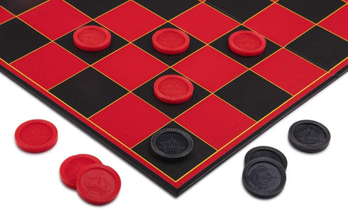 Checkers Board for Kids – Fun Checkerboard Game for Boys and Girls, Interlocking Checkers with Foldable Board