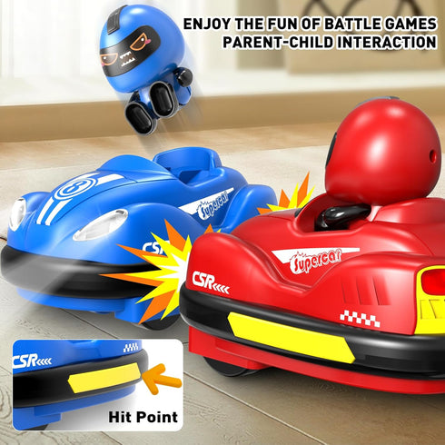Kids Remote Control Car Toys Set, 2 Pack RC Battle Stunt Cars with LED Lights & Sound for Ages 2-12