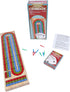 Family Classics Cribbage - Solid Wood Continuous 3 Track Board with Built-In Storage for Pegs