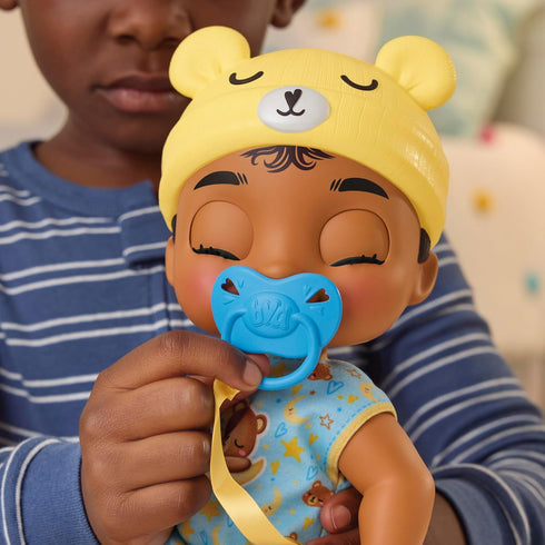 Baby Alive Lil Dreamer Snoozer Bear Sleepy Boy Baby Doll Set, Black Hair, Fun Sleepover Theme for Kids